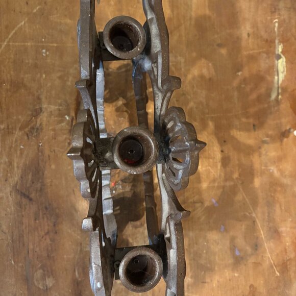Heavy Wrought Iron Candleholder - Picture 2 of 4